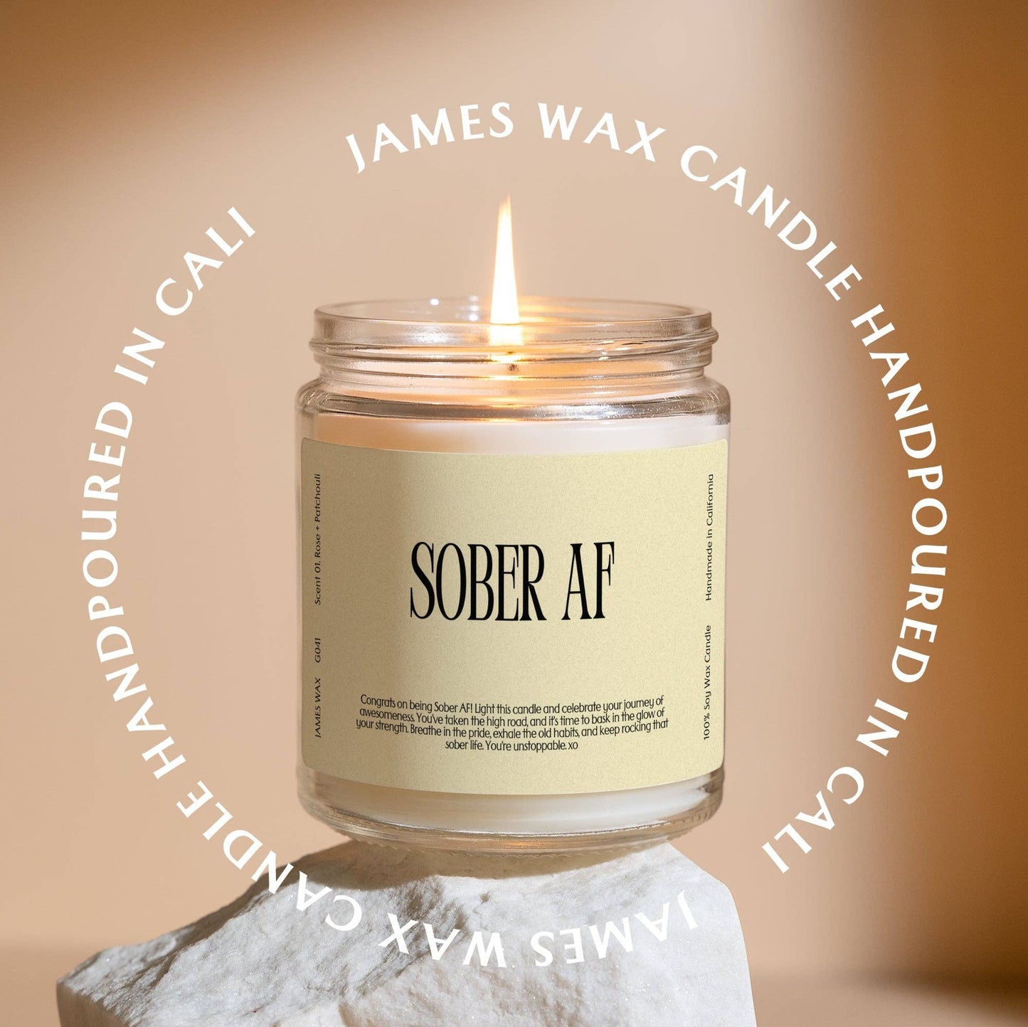 Sobriety Sober AF Candle Mimosa + Pineapple Scent
