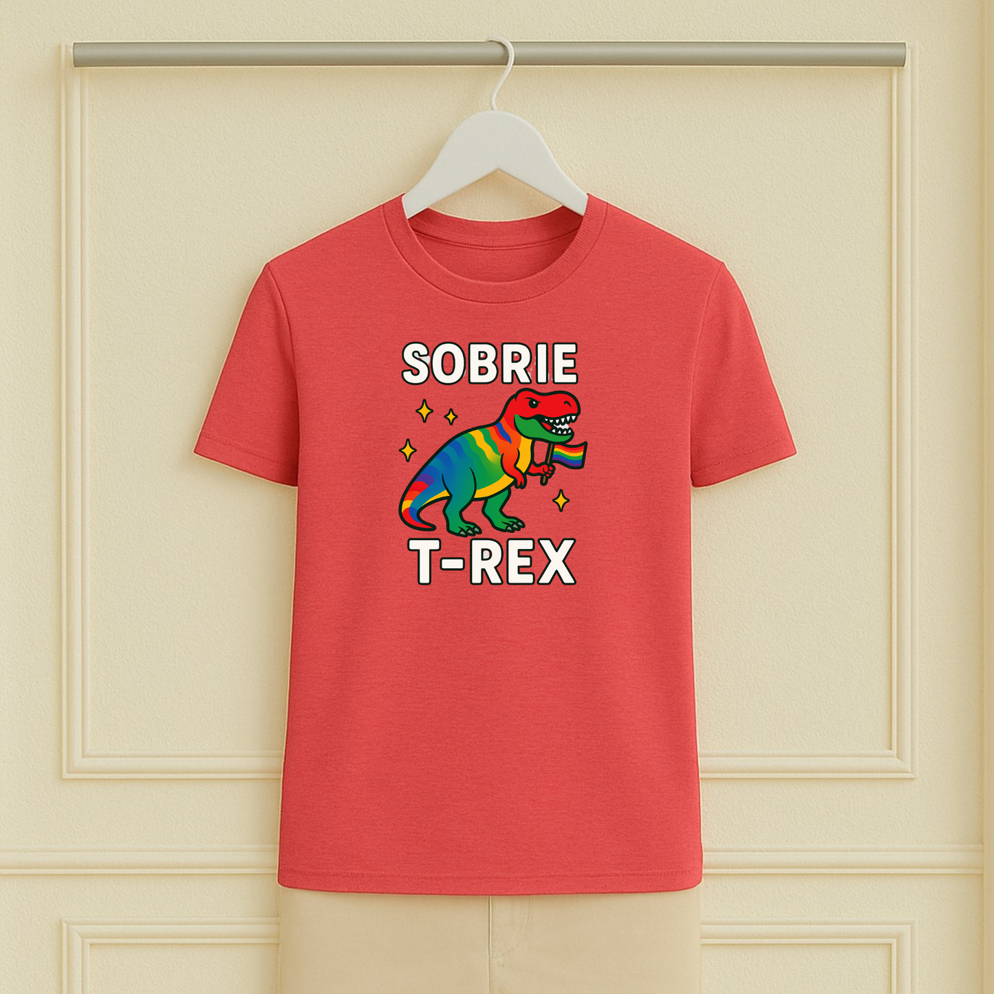Gay Dino Sobrie T-Rex Sober Tee