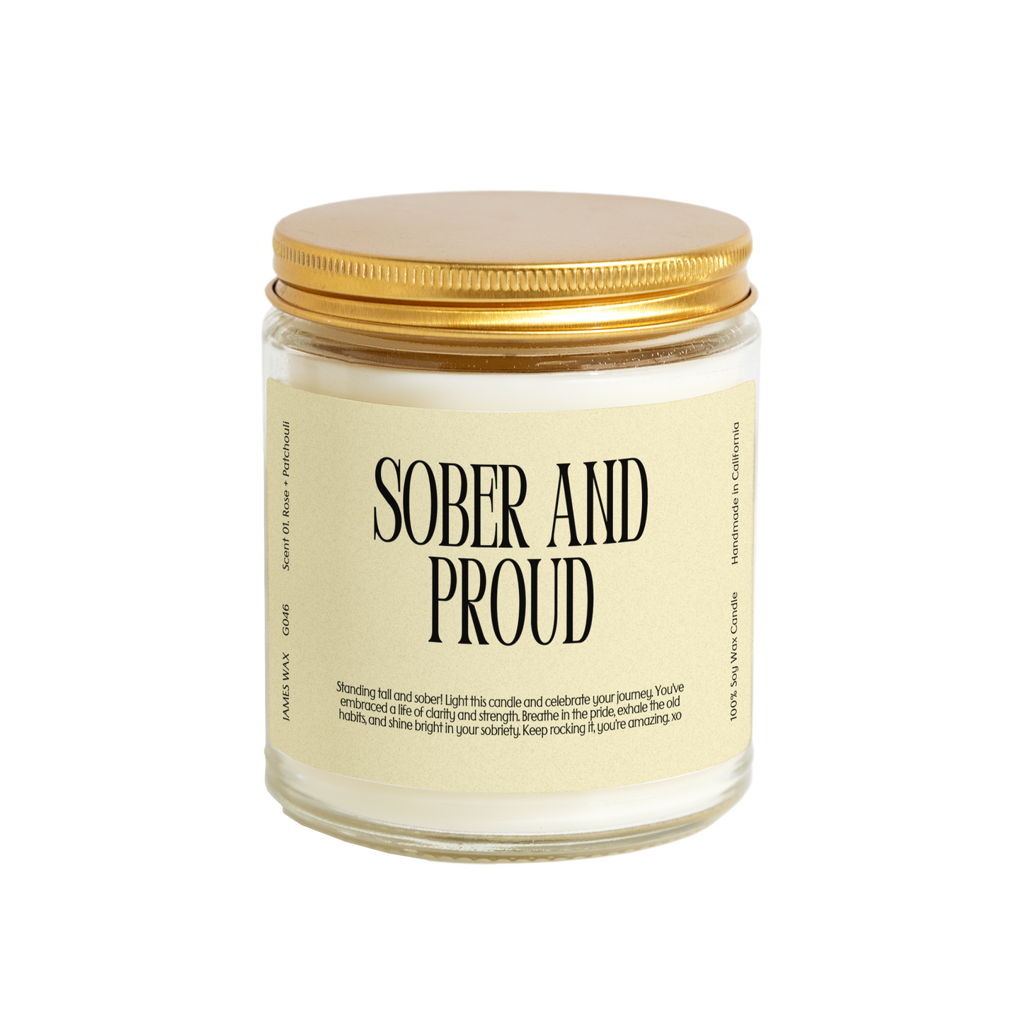 Sobriety Sober and Proud Candle Coconut & Orange Scent