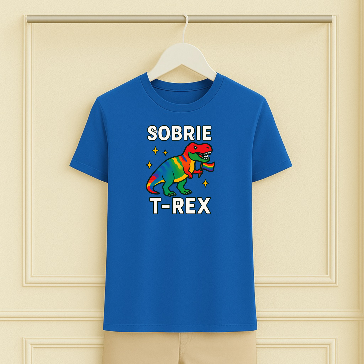 Gay Dino Sobrie T-Rex Sober Tee