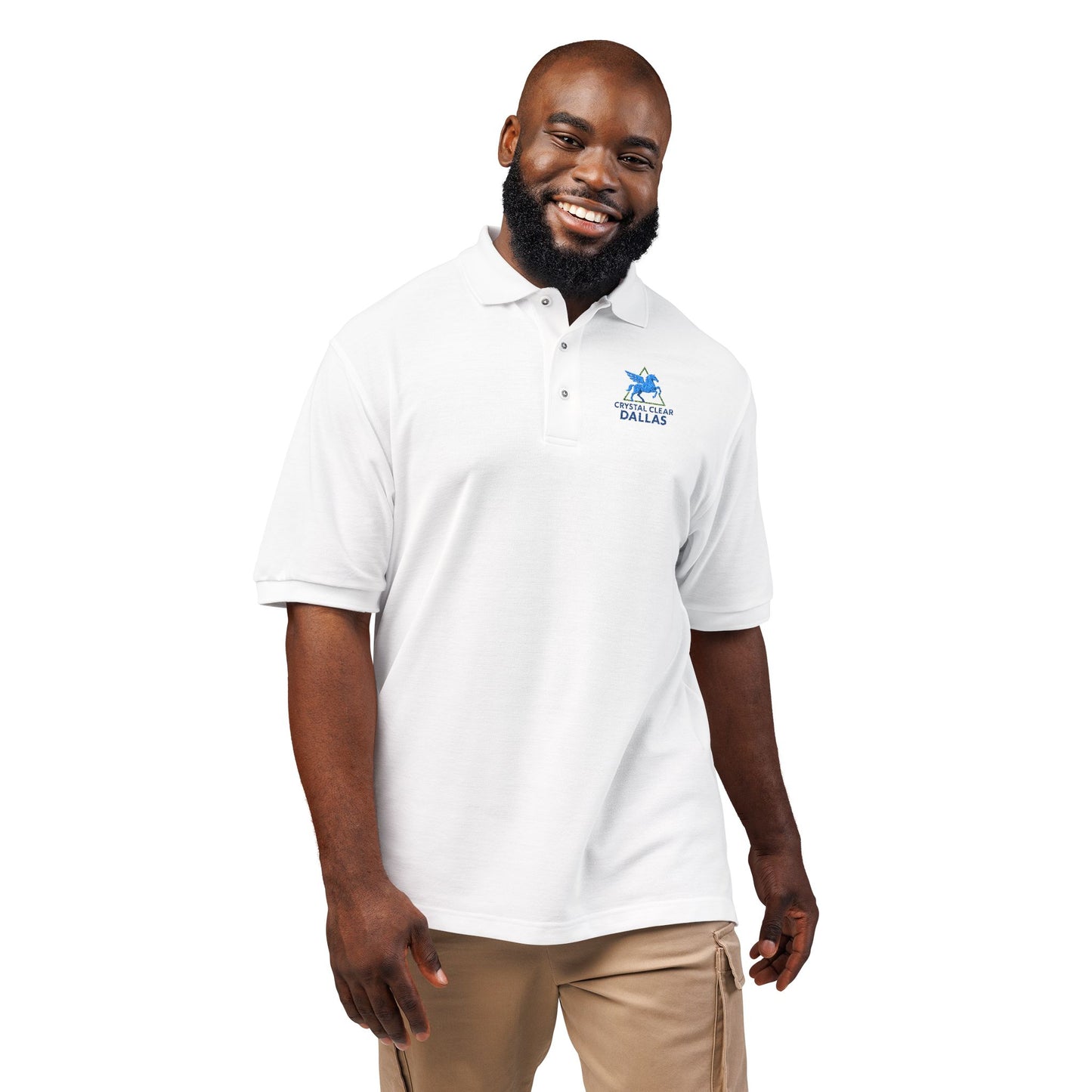 Crystal Clear Dallas Embroidered Logo Polo Shirt