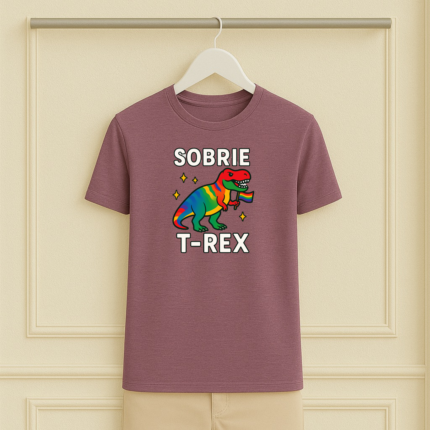 Gay Dino Sobrie T-Rex Sober Tee