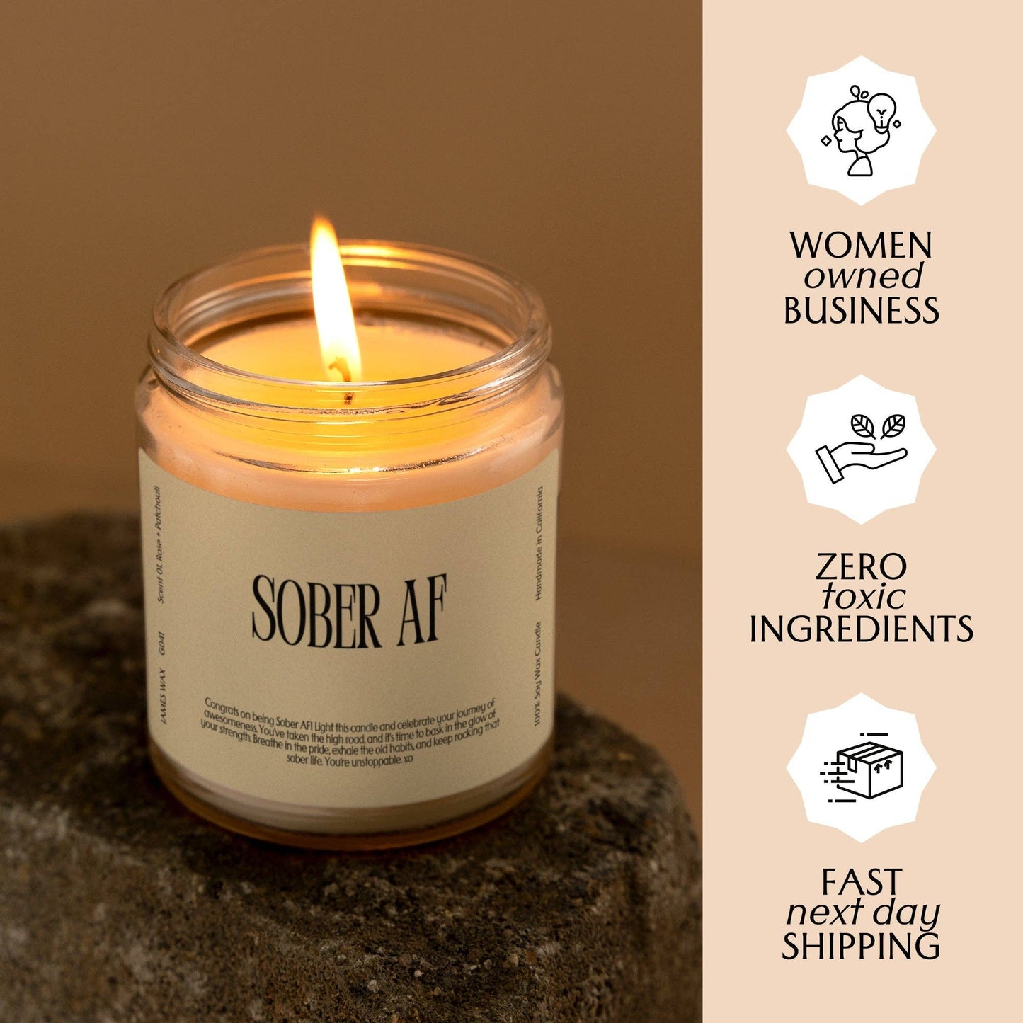 Sobriety Sober AF Candle Mimosa + Pineapple Scent