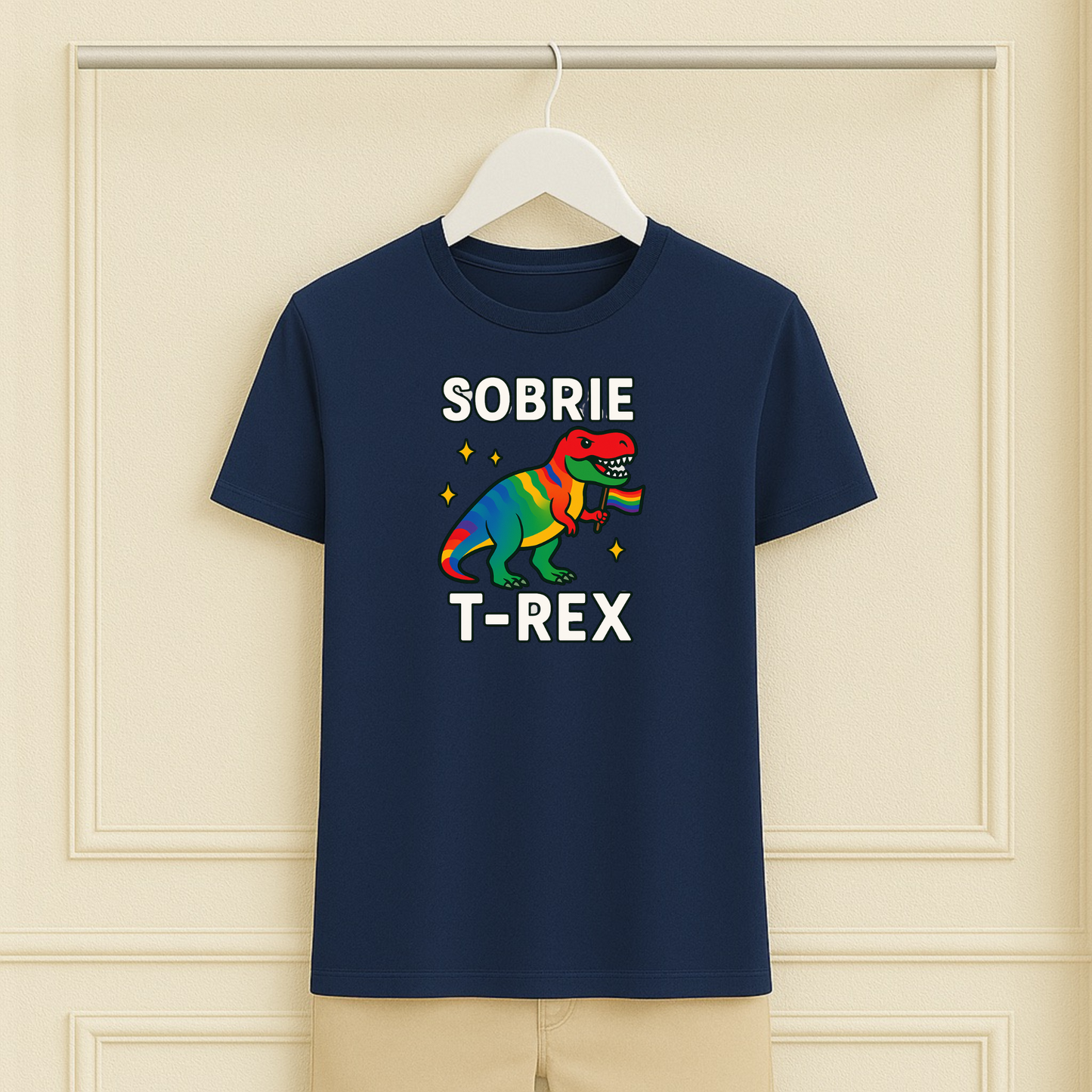Gay Dino Sobrie T-Rex Sober Tee