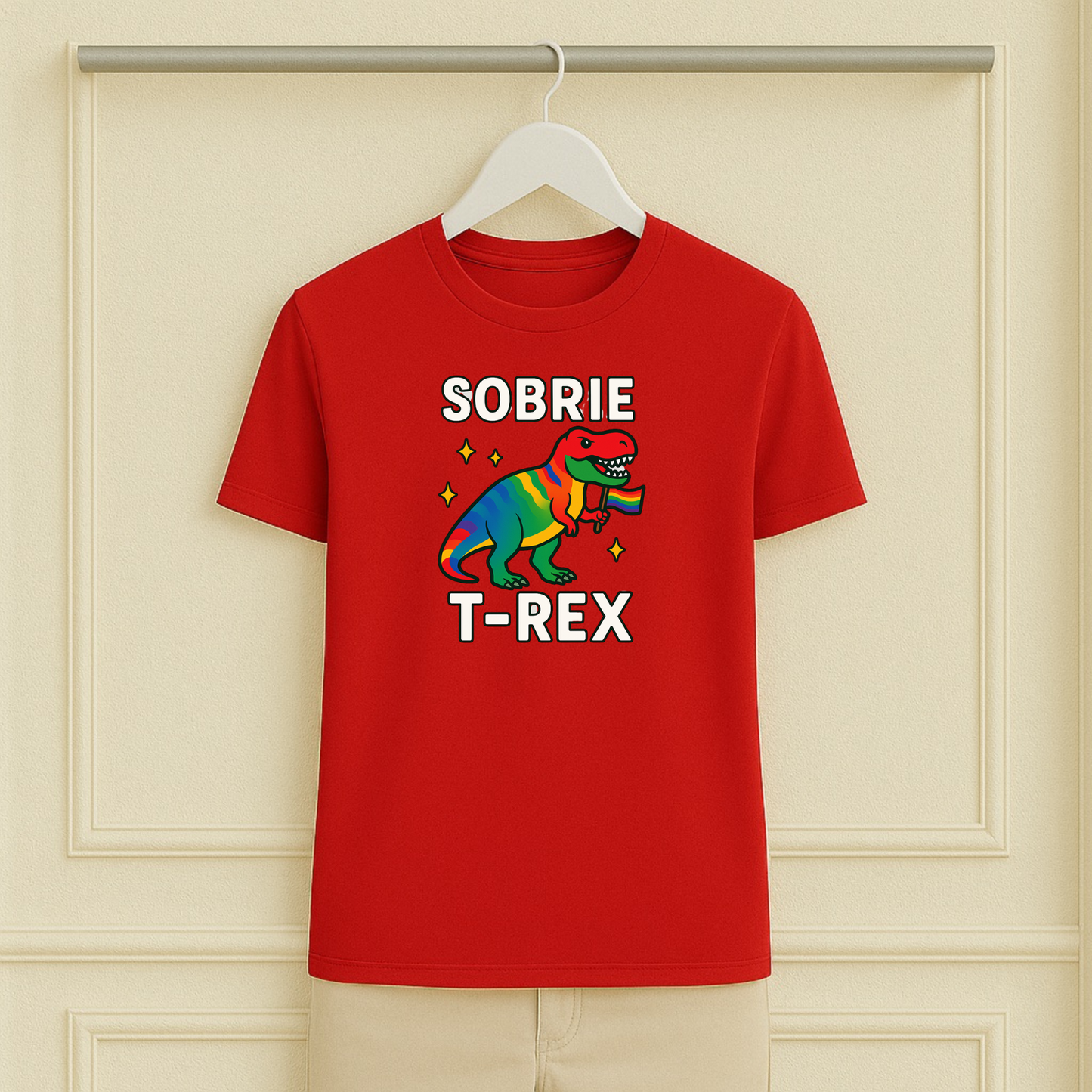Gay Dino Sobrie T-Rex Sober Tee