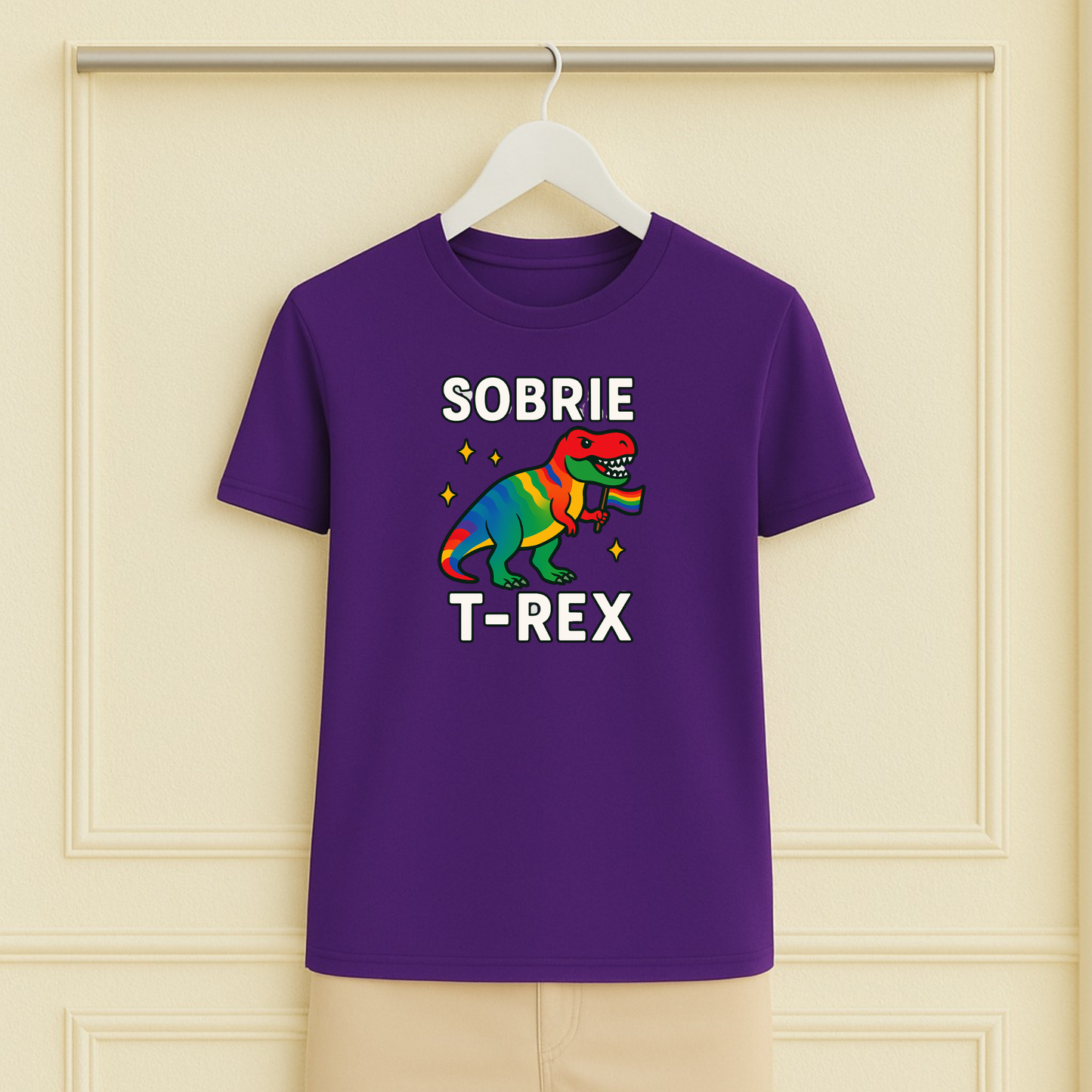 Gay Dino Sobrie T-Rex Sober Tee