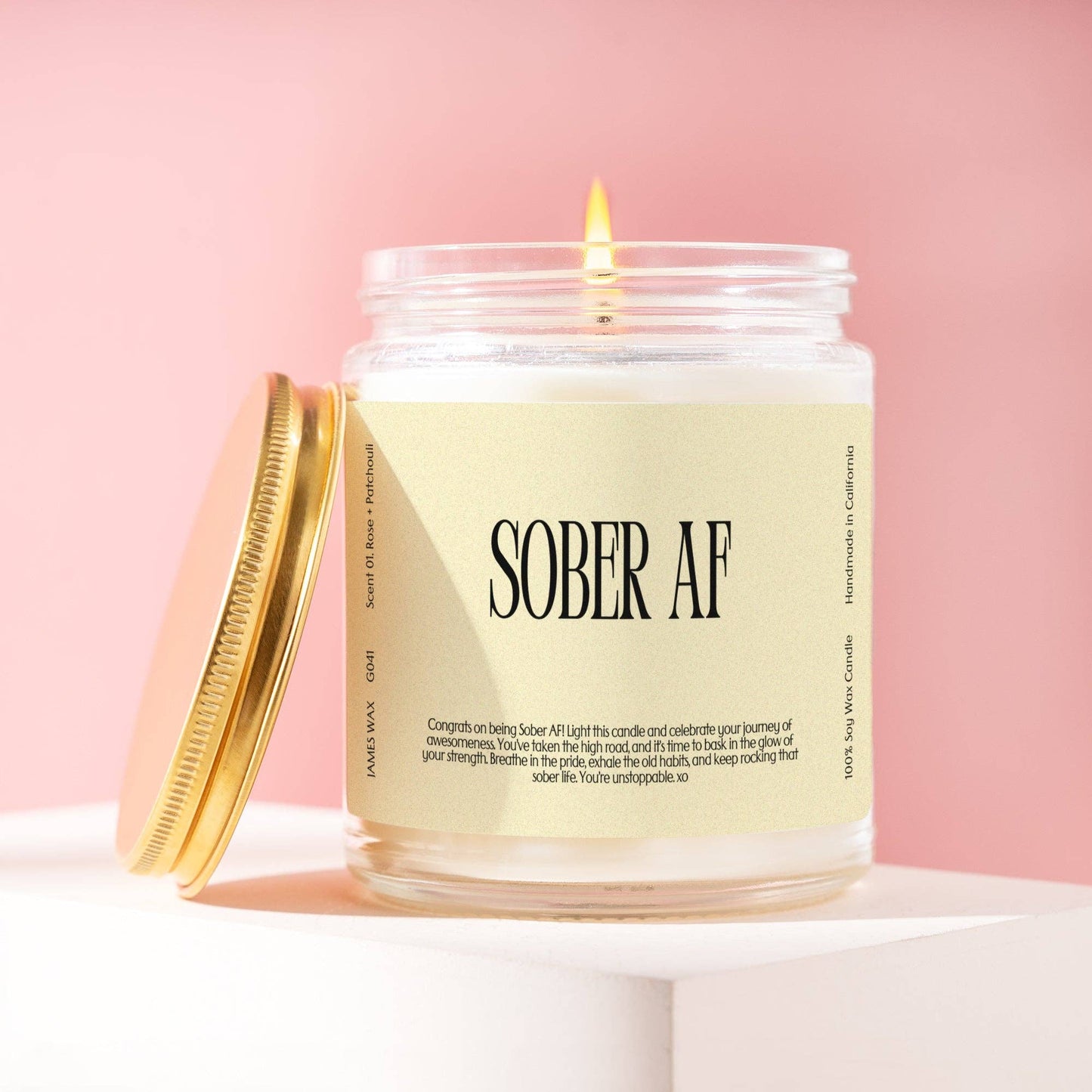 Sobriety Sober AF Candle Mimosa + Pineapple Scent