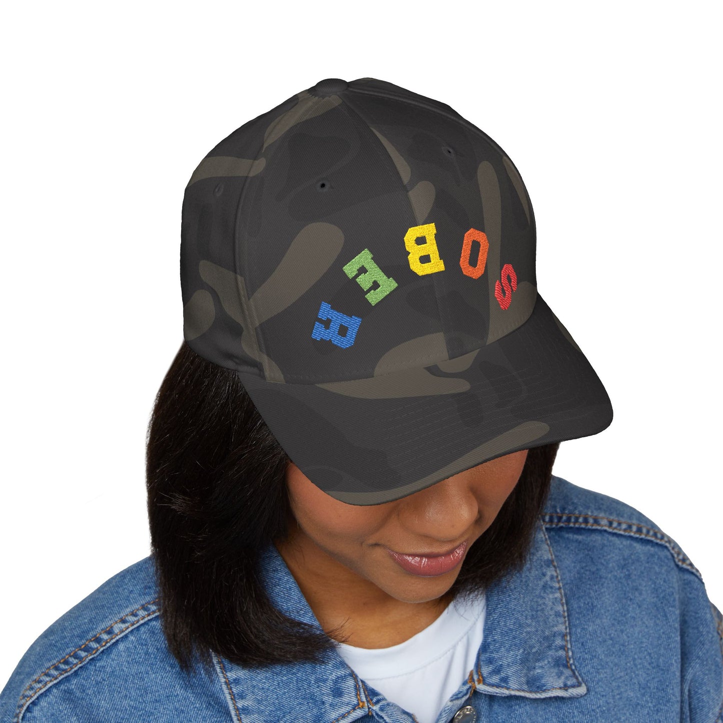 Embroidered Fitted Cap with 'SOBER'