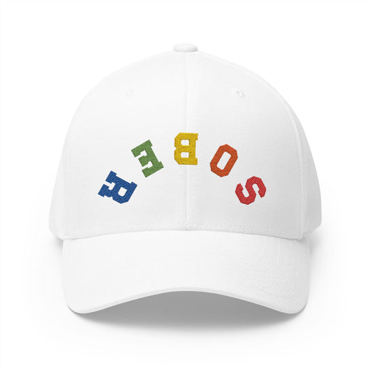 Embroidered Fitted Cap with 'SOBER'