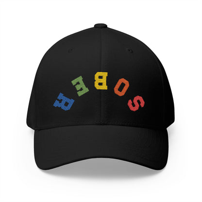 Embroidered Fitted Cap with 'SOBER'