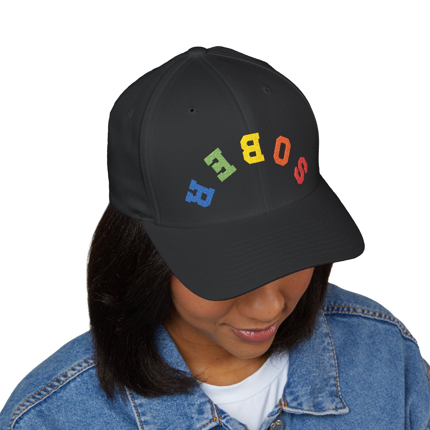 Embroidered Fitted Cap with 'SOBER'