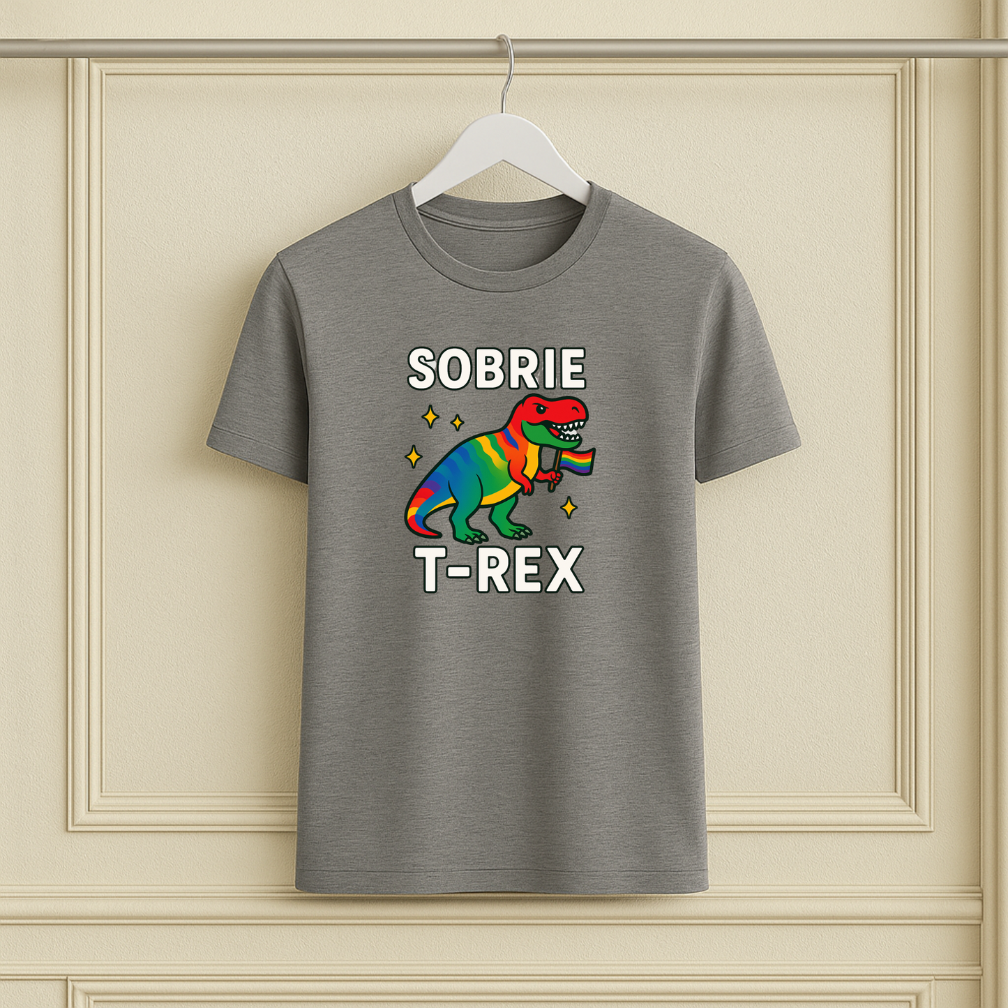 Gay Dino Sobrie T-Rex Sober Tee